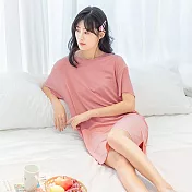 【AnZa】冰絲涼感無痕感寬鬆連身裙(6色)              L 優格粉