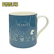 【日本正版授權】史努比 陶瓷 馬克杯 320ml 咖啡杯 Snoopy/PEANUTS - 深藍款