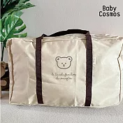 [BabyCosmos] 萌系熊頭大容量旅行收納袋 -奶茶色