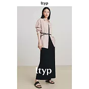 ltyp旅途原品 100%棉時髦休閒廓形長袖襯衫 M L-XL M 暗沙粉