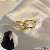 【卡樂熊】s925銀針韓系經典圈圈造型耳環/耳扣飾品(兩色)- 金色