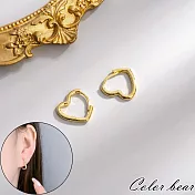 【卡樂熊】s925銀針韓系經典桃心造型耳環/耳扣飾品(兩色)- 金色
