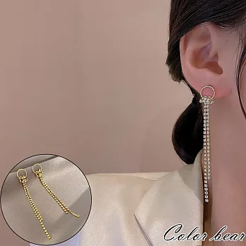 【卡樂熊】S925銀韓系打結圈圈造型耳環飾品- 金色