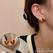 【卡樂熊】S925銀韓系紅心造型耳環飾品- 愛心