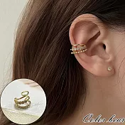 【卡樂熊】韓系輕奢水鑽造型耳環/耳骨夾飾品- 金色