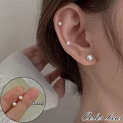 【卡樂熊】S925銀簡約珍珠造型耳環飾品(三款)- 4MM