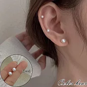 【卡樂熊】S925銀簡約珍珠造型耳環飾品(三款)- 6MM
