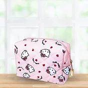 【三麗鷗 Sanrio】凱蒂貓 方形萬用化妝包 粉色
