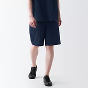 【MUJI 無印良品】男聚酯纖維透氣彈性短褲 S 暗藍