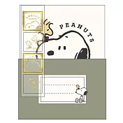 Kamio 日本製 Snoopy 迷你信封信紙組 (附貼紙)  史努比 臉部特寫