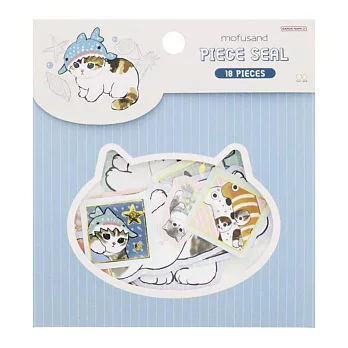 sun-star 日本製 mofusand 貓福珊迪 造型貼紙包 貼紙組 海洋生物頭套貓咪
