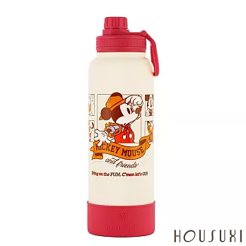 【HOUSUXI舒希】迪士尼米奇米妮系列-大容量保冷保溫瓶(雙蓋組)1200ml