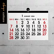 珠友 2024年4K吊掛式月曆(簡約/可撕)大數字月曆/超大掛曆/壁掛行事曆/無印月曆 單一規格