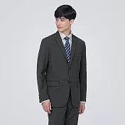 【MUJI 無印良品】男聚酯纖維輕鬆保養彈性西裝外套 M 深灰