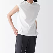 【MUJI 無印良品】女棉混涼感法式袖T恤 M 白色