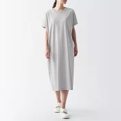 【MUJI 無印良品】女棉混涼感洋裝 M 淺灰