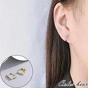 【卡樂熊】S925銀針簡約小鑽造型耳環/耳扣飾品(兩色)- 金色