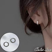 【卡樂熊】S925銀針簡約光面多邊形切面造型耳環/耳扣飾品(兩色)- 銀色