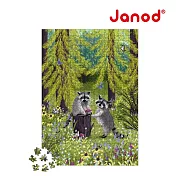 【法國Janod】紓壓拼圖 - 可愛的浣熊 500 pcs