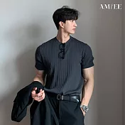 【AMIEE】韓系型男百搭彈力短袖針織衫(男裝/4色/M-2XL/KDTY-D603) L 灰色