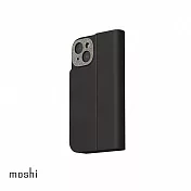 Moshi iPhone 15 Overture 磁吸可拆式卡套型皮套 午夜黑
