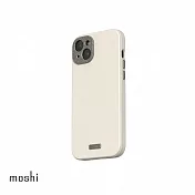 Moshi iPhone 15 Plus Napa 皮革保護殼 奶酒白