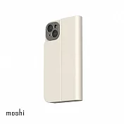 Moshi iPhone 15 Plus Overture 磁吸可拆式卡套型皮套 奶酒白