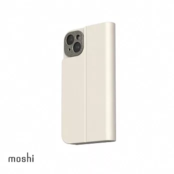 Moshi iPhone 15 Plus Overture 磁吸可拆式卡套型皮套 奶酒白