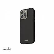 Moshi iPhone 15 Pro Max Napa 皮革保護殼 午夜黑