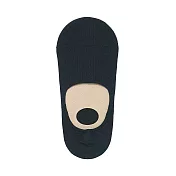 【MUJI 無印良品】女棉混輕薄腳跟防滑隱形襪23-25cm 黑色