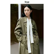 ltyp旅途原品 進口100%棉經典高級感風衣 M L-XL M 煙草綠