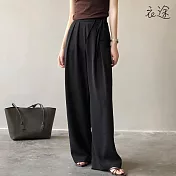 [衣途]可甜可鹽垂墜感綁帶西裝褲M-L(KDPQ-B661) M 高級黑