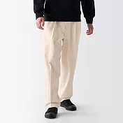 【MUJI 無印良品】男有機棉綾織打褶寬版褲76 原色