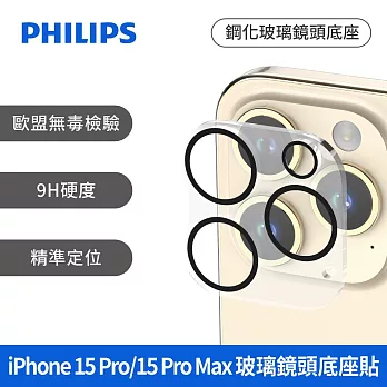 PHILIPS iPhone15系列 鋼化玻璃鏡頭底座貼 保護貼 保貼  iPhone15Pro/15ProMax