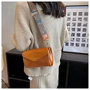 O-ni O-ni新款精選優質軟面皮革橫款方形高級感小方包(品質保證)(bag-777) 棕色