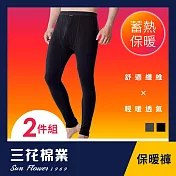 【SunFlower三花】三花急暖輕著機能保暖褲.發熱褲.機能褲(2件組) L 黑