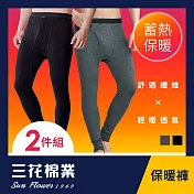 【SunFlower三花】三花急暖輕著機能保暖褲.發熱褲.機能褲(2件組) L 黑1鐵灰1