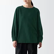 【MUJI 無印良品】女雙面起毛法蘭絨長袖套衫 M 深綠