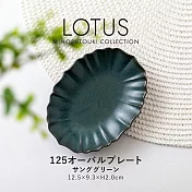 【Minoru陶器】Lotus花形 陶瓷淺盤12cm ‧ 薩克斯綠