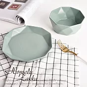 【Homely Zakka】莫蘭迪啞光鑽石陶瓷餐盤碗餐具_小鑽石平盤 莫蘭迪綠