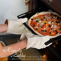 【Homely Zakka】北歐高顏值加厚耐高溫防水隔熱烘焙防燙手套一雙_ 奶油白