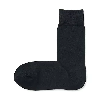 【MUJI 無印良品】男棉混商務直角襪25-27cm 黑色