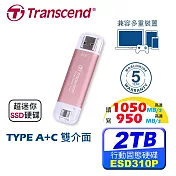 創見 Transcend ESD310 2TB Type A+C 雙接頭 外接式SSD固態硬碟 ESD310P 粉