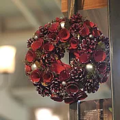 【日本Hakodate】聖誕裝飾花圈24cm ‧ 浪漫玫瑰