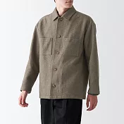 【MUJI 無印良品】男聚酯纖維彈性起毛襯衫式外套 S 摩卡棕