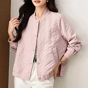 【MsMore】 棒球服外套夾克短版立體高級感顯瘦長袖# 119819 L 粉紅色