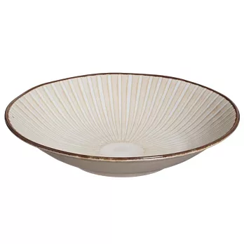 【Marusan Kondo】Fusho扇形 輕量陶瓷深盤22cm ‧ 象牙白