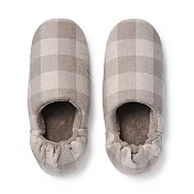 【MUJI 無印良品】【網購限定】棉法蘭絨室內拖鞋/XL棕格紋