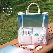 KOKUYO Pastel Cookie Sora透明兩用托特包- 藍粉