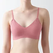 【MUJI 無印良品】女棉混舒適螺紋胸罩 L 粉紅
